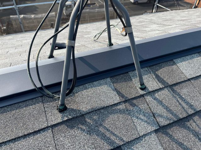 加古川市のリッジウェイと棟板金をの施工完了